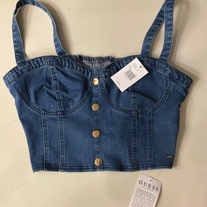 Guess jean crop top